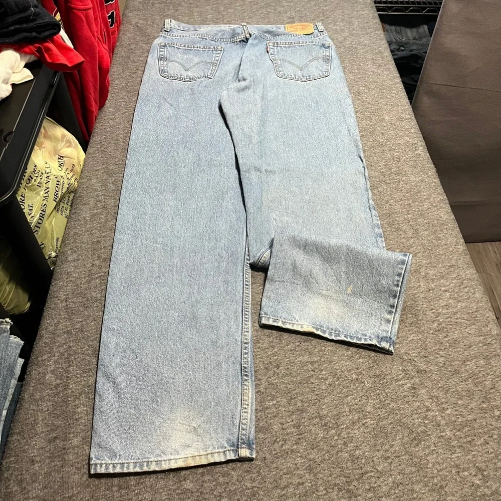 Levis 550 Relaxed Fit Jeans Mens 36x36 Light Wash Denim Blue Pants